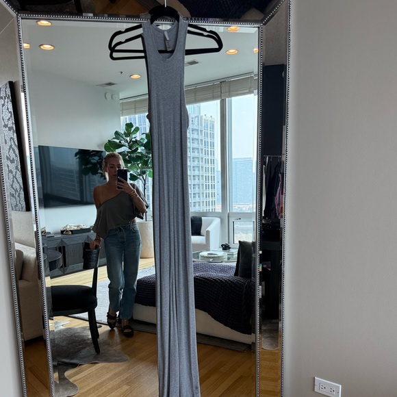 SKIMS SHIMMER FOIL RACERBACK TANK DRESS HEATHER GREY | Size: S - Picture 2 of 7